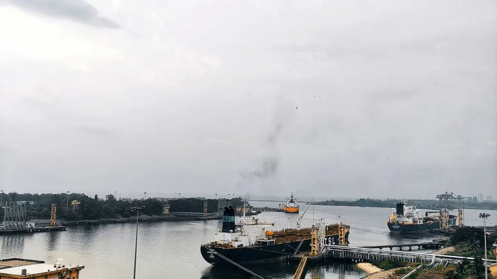 Tankers docked at an oil terminal