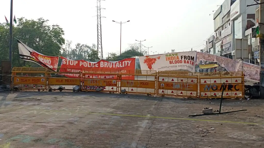 Barricades during a protest sit-in
