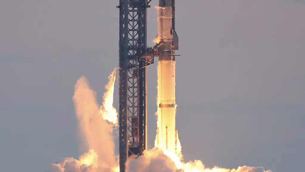 SpaceX Starship ignition during a test flight