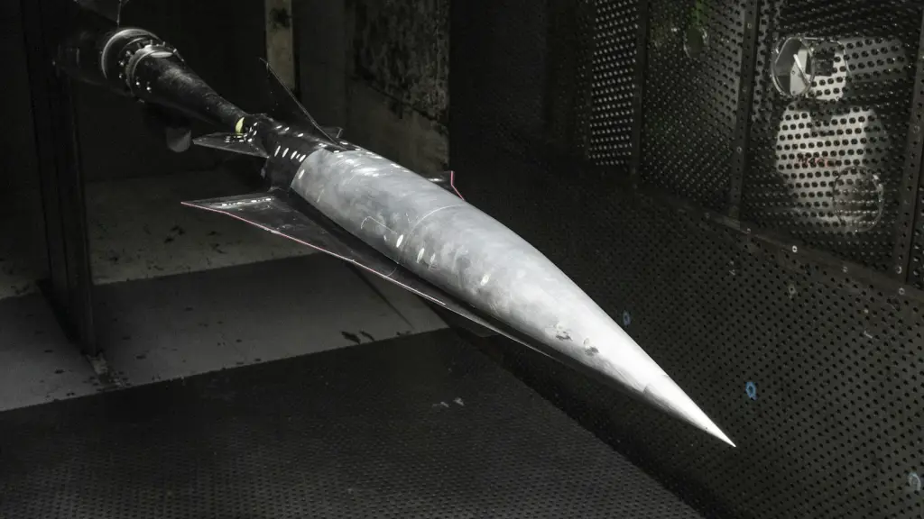 Aerospace vehicle model mounted in a testing environment