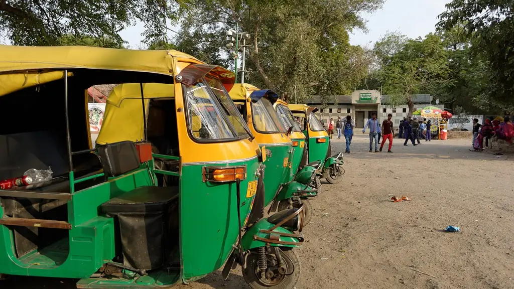 Auto-rickshaws parked outside Purana Qila in Delhi