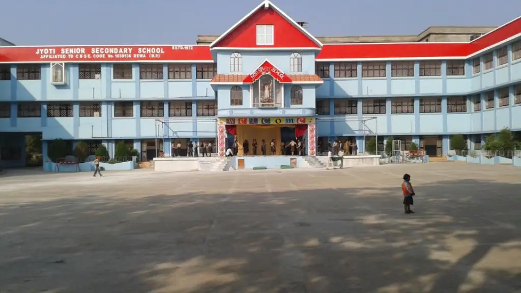 Facade of a senior secondary school building in India