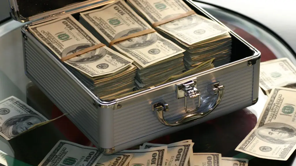 Stacks of currency and finance documents on a desk