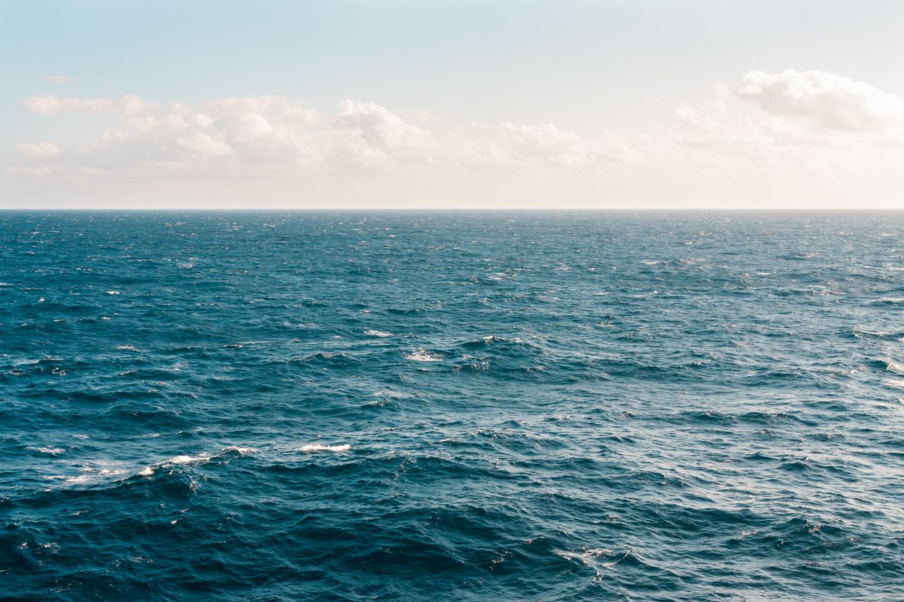 Blue ocean waters representing a maritime strait
