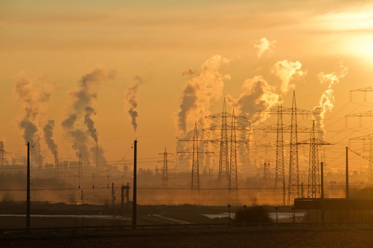 Industrial refinery plant skyline