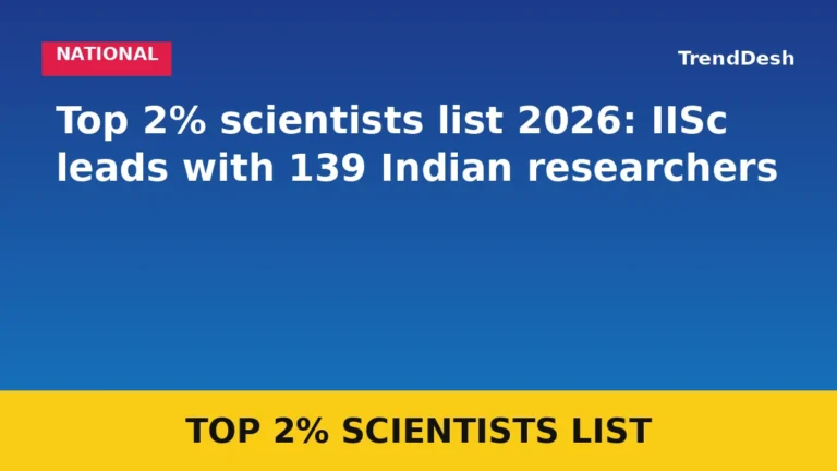 Top 2% scientists list 2026: IISc leads with 139 Indian researchers