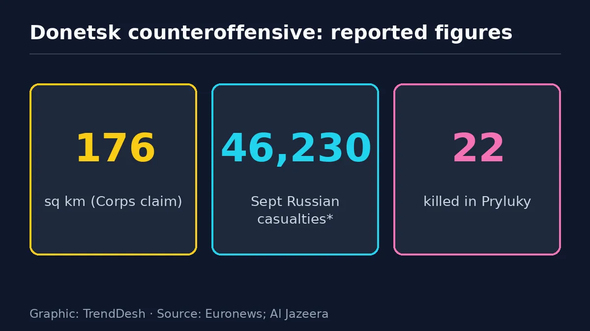 Donetsk counteroffensive: data graphic of key reported figures