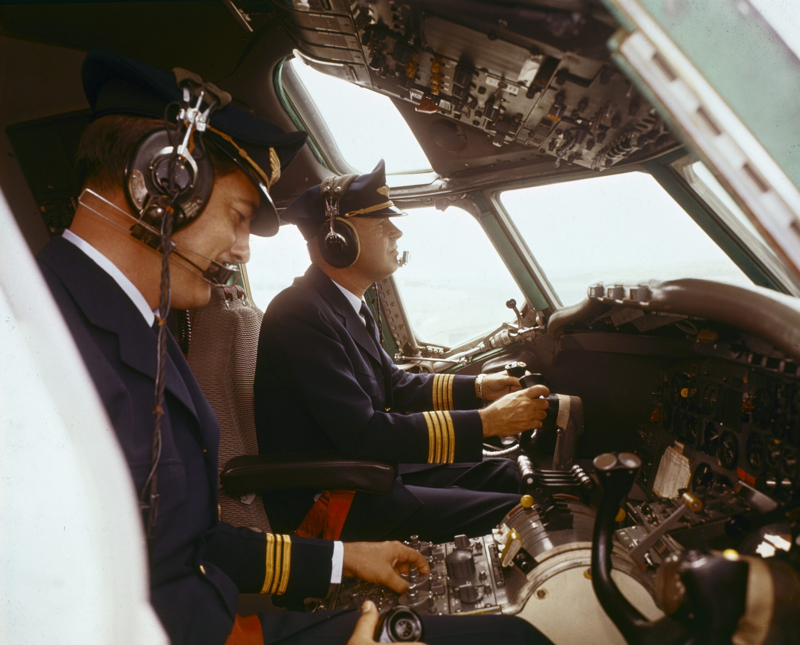 Aircraft cockpit flight deck interior