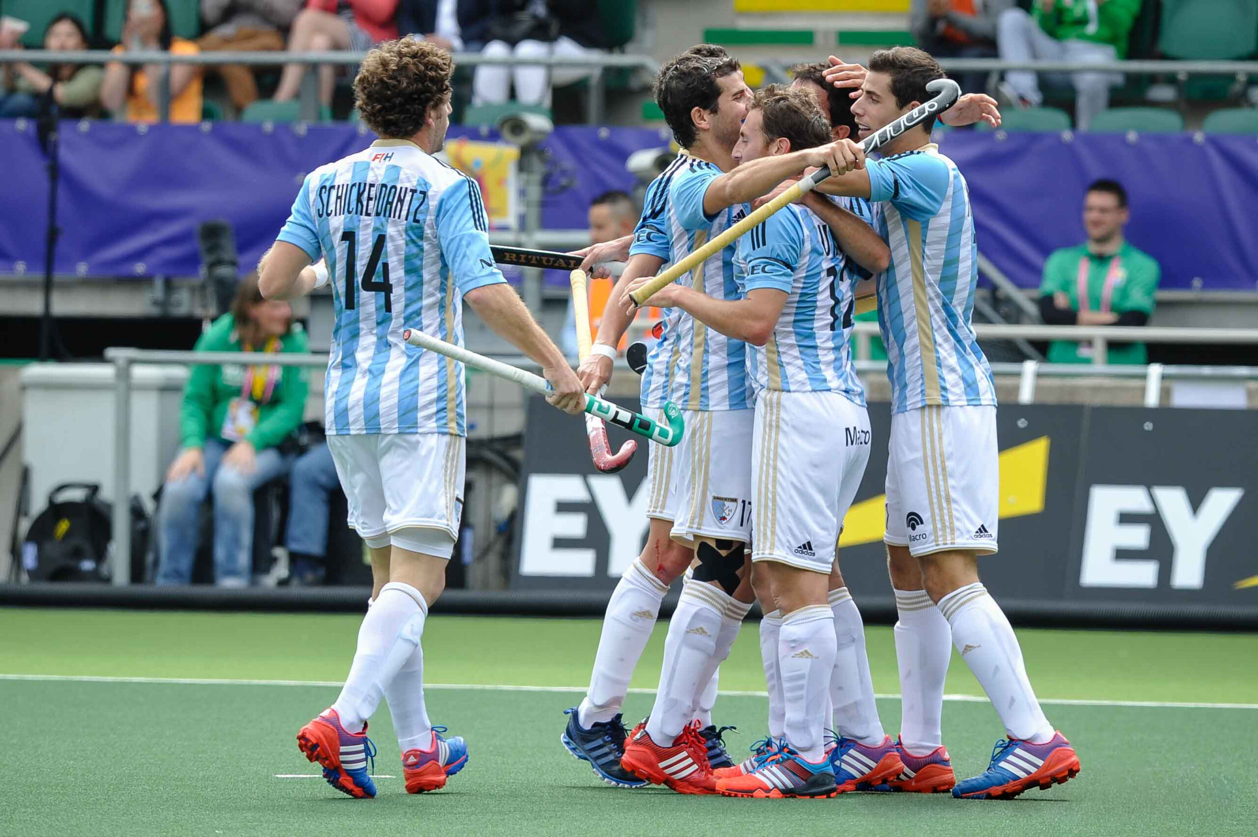 Field hockey World Cup match action