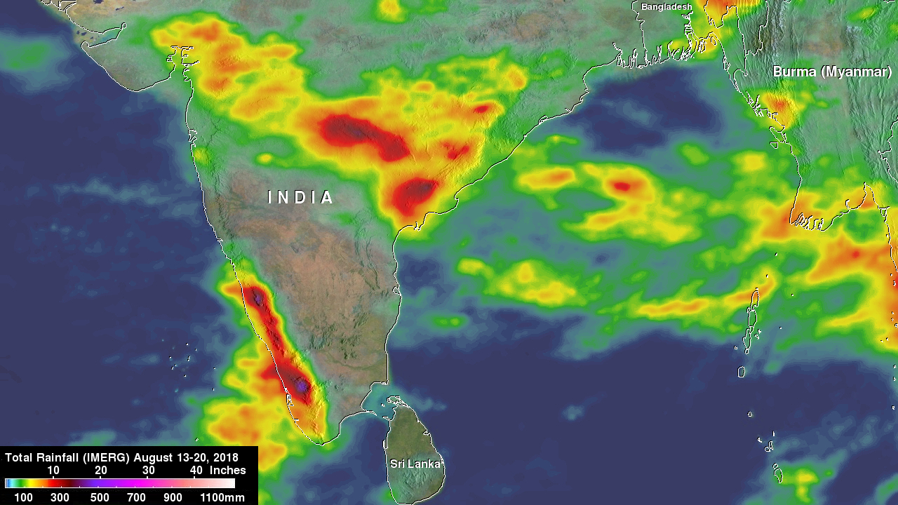Satellite rainfall map over India during the southwest monsoon