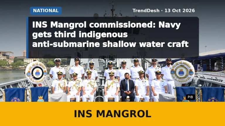 INS Mangrol commissioned: Navy gets third indigenous anti-submarine shallow water craft