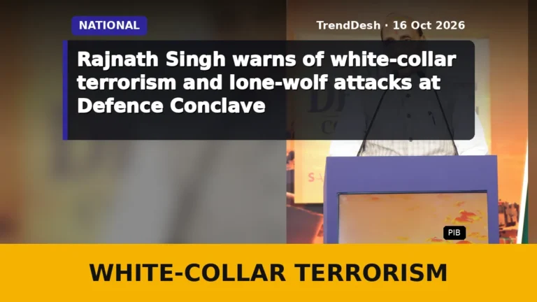 Rajnath Singh warns of white-collar terrorism and lone-wolf attacks at Defence Conclave