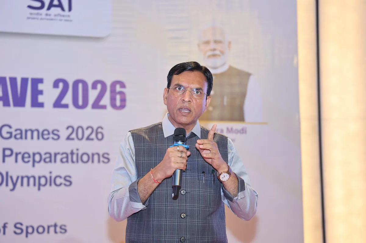 Asian Games 2026: Mansukh Mandaviya speaks at the NSF conclave reviewing India's Asian Games show