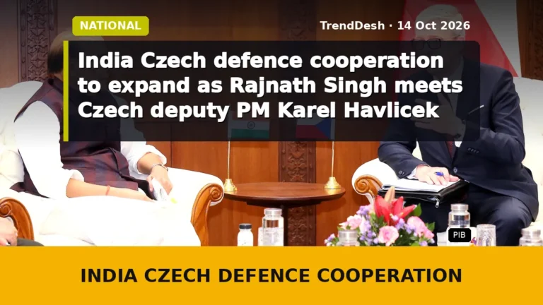 India Czech defence cooperation to expand as Rajnath Singh meets Czech deputy PM Karel Havlicek