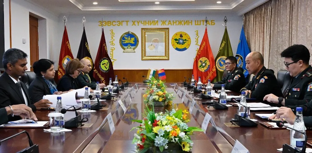 India Mongolia defence: Indian and Mongolian delegations at the 14th Joint Working Group meeting in Ulaanbaatar