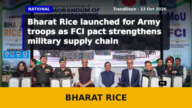 Bharat Rice launched for Army troops as FCI pact strengthens military supply chain