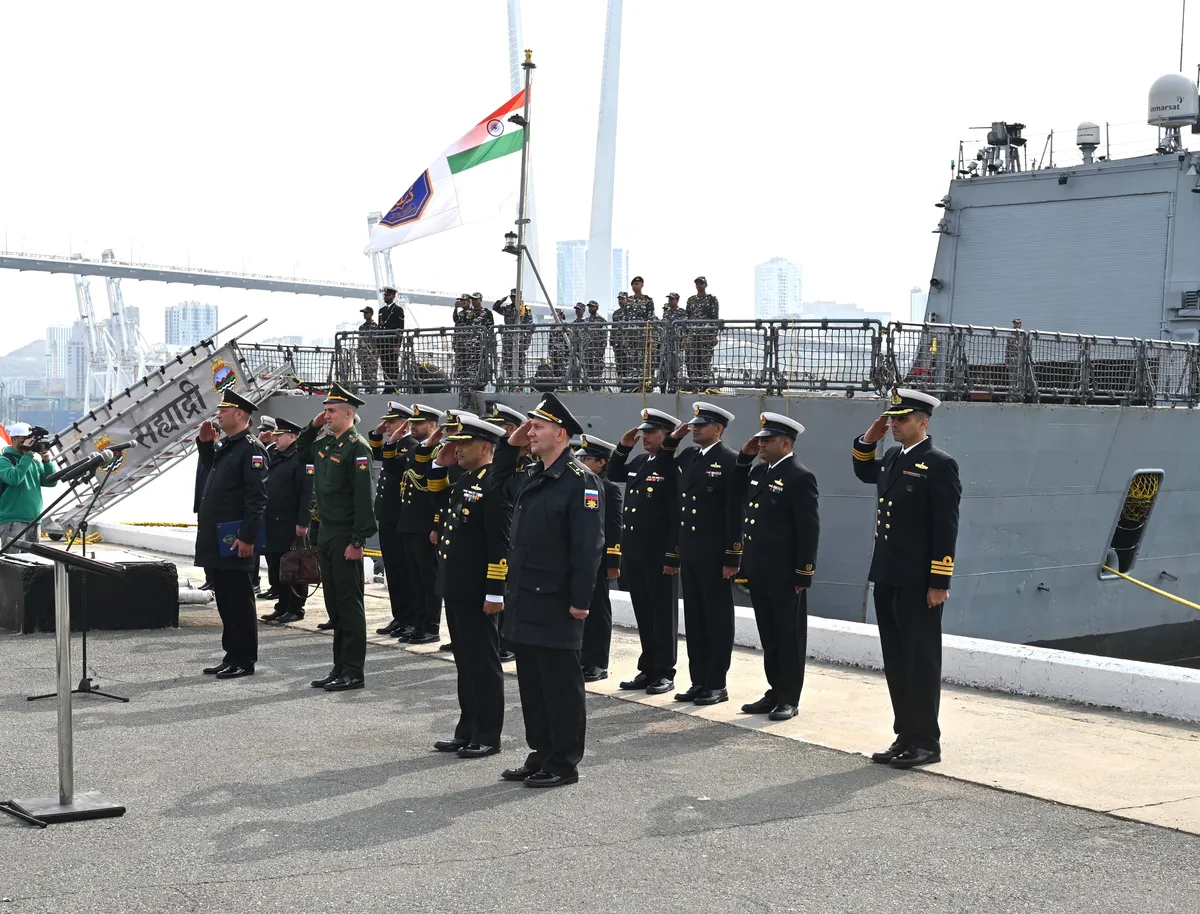 Exercise INDRA 2026: INS Sahyadri at Vladivostok ahead of Exercise INDRA 2026.