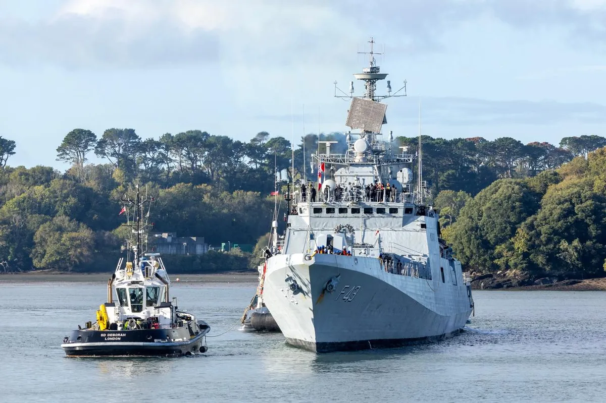 Exercise KONKAN 2026: INS Trishul at Plymouth for Exercise KONKAN 2026.