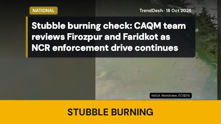 Stubble burning check: CAQM team reviews Firozpur and Faridkot as NCR enforcement drive continues