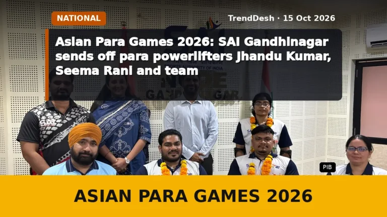 Asian Para Games 2026: SAI Gandhinagar sends off para powerlifters Jhandu Kumar, Seema Rani and team