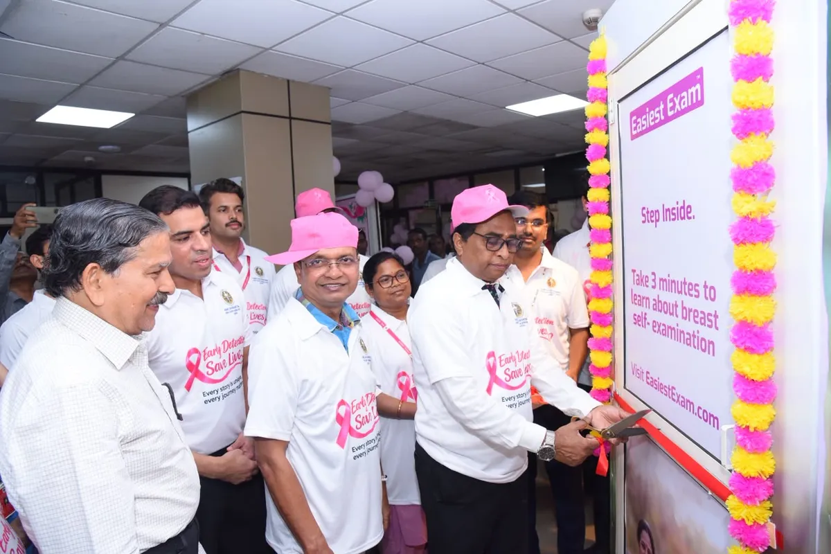 breast self-examination: AIIMS Bhubaneswar Executive Director Dr Ashutosh Biswas opens the new booth