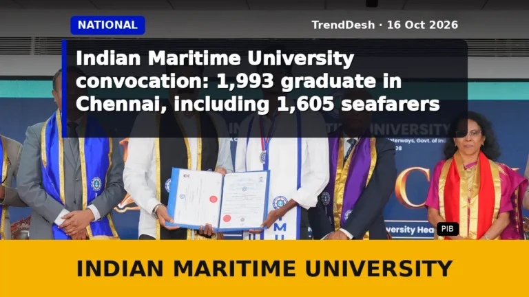 Indian Maritime University convocation: 1,993 graduate in Chennai, including 1,605 seafarers
