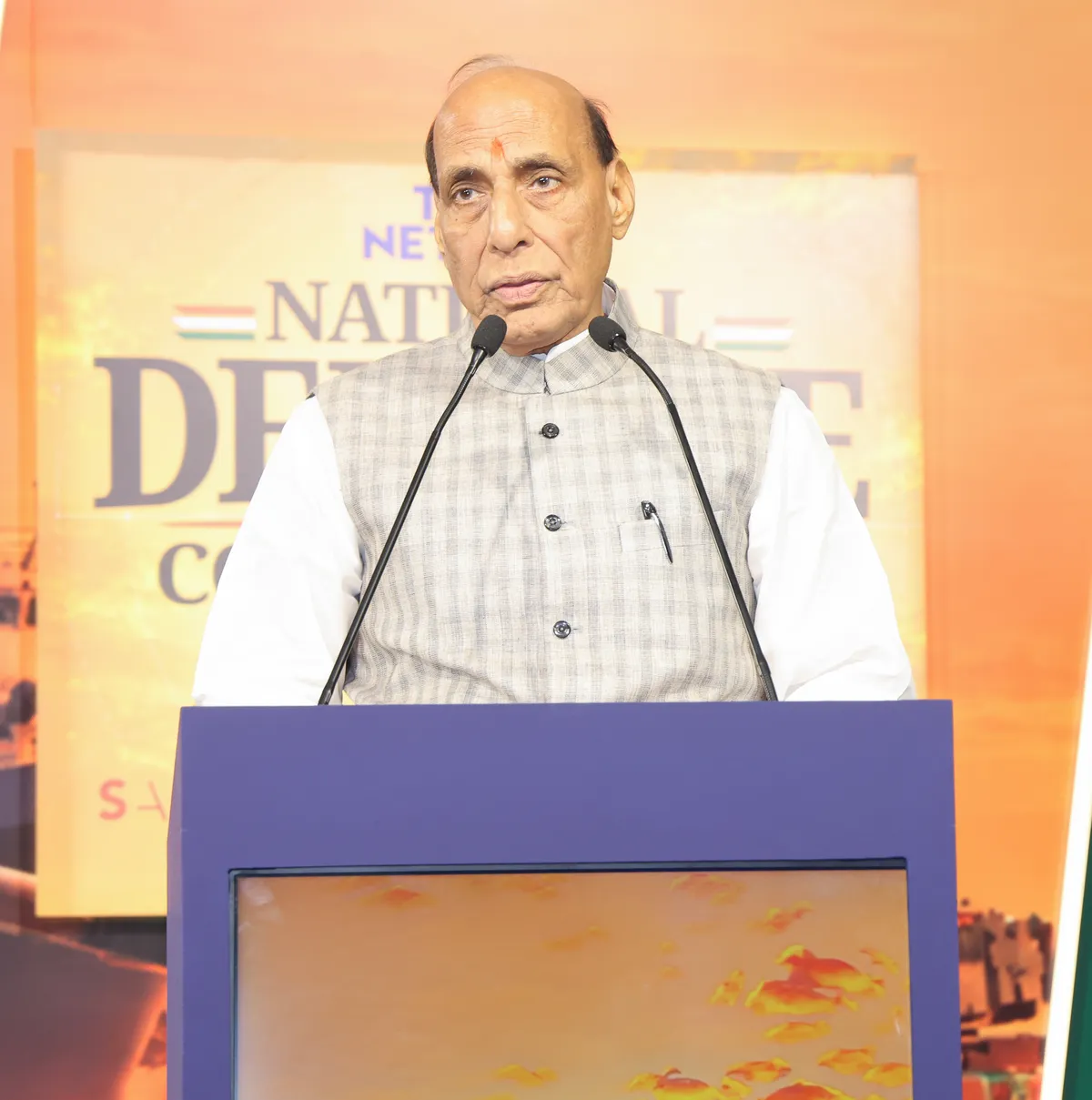 SCO meeting: File photo: Defence Minister Rajnath Singh at a public engagement