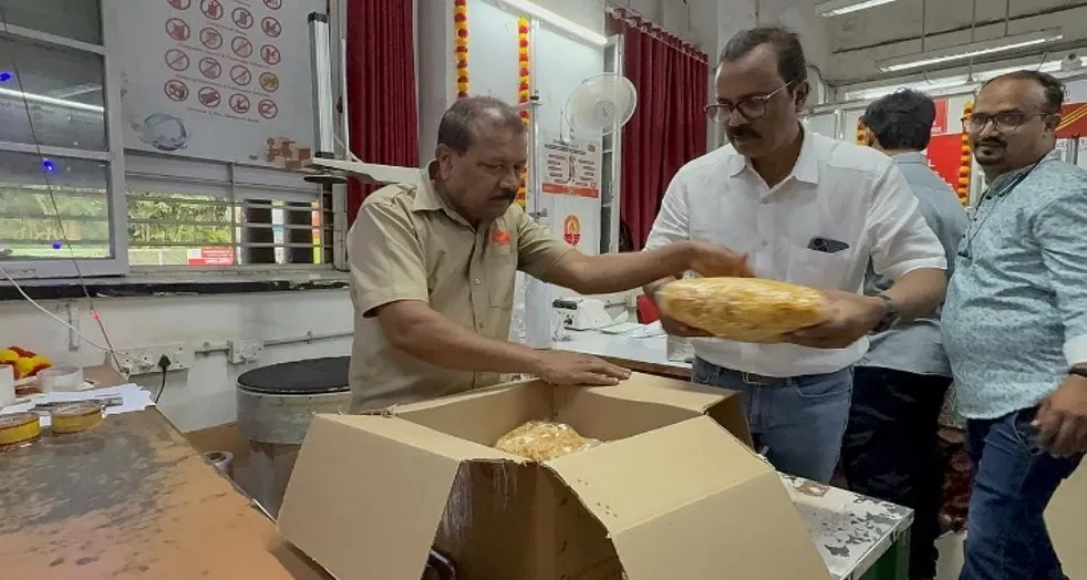 Diwali Faral: India Post promotional display for sending Diwali Faral overseas from Maharashtra