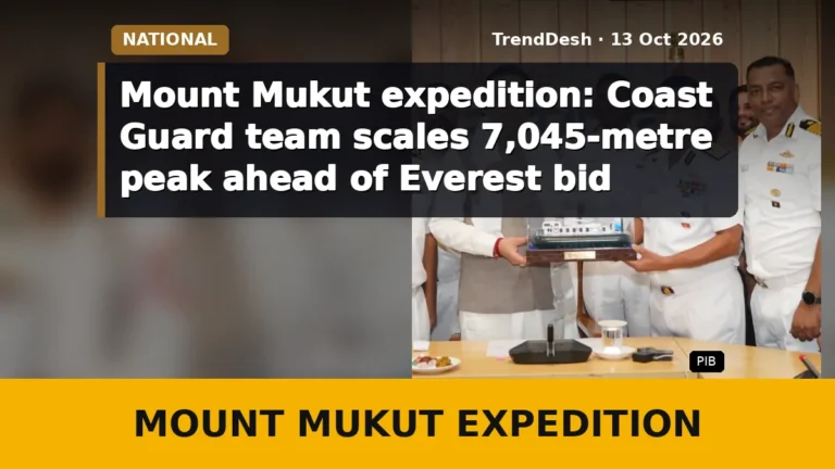 Mount Mukut expedition: Coast Guard team scales 7,045-metre peak ahead of Everest bid