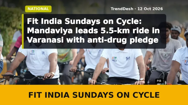 Fit India Sundays on Cycle: Mandaviya leads 5.5-km ride in Varanasi with anti-drug pledge