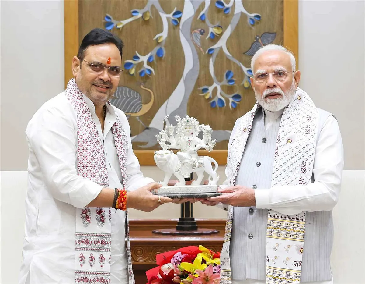 Bhajanlal Sharma: Chief Minister Bhajanlal Sharma with Prime Minister Narendra Modi in New Delhi