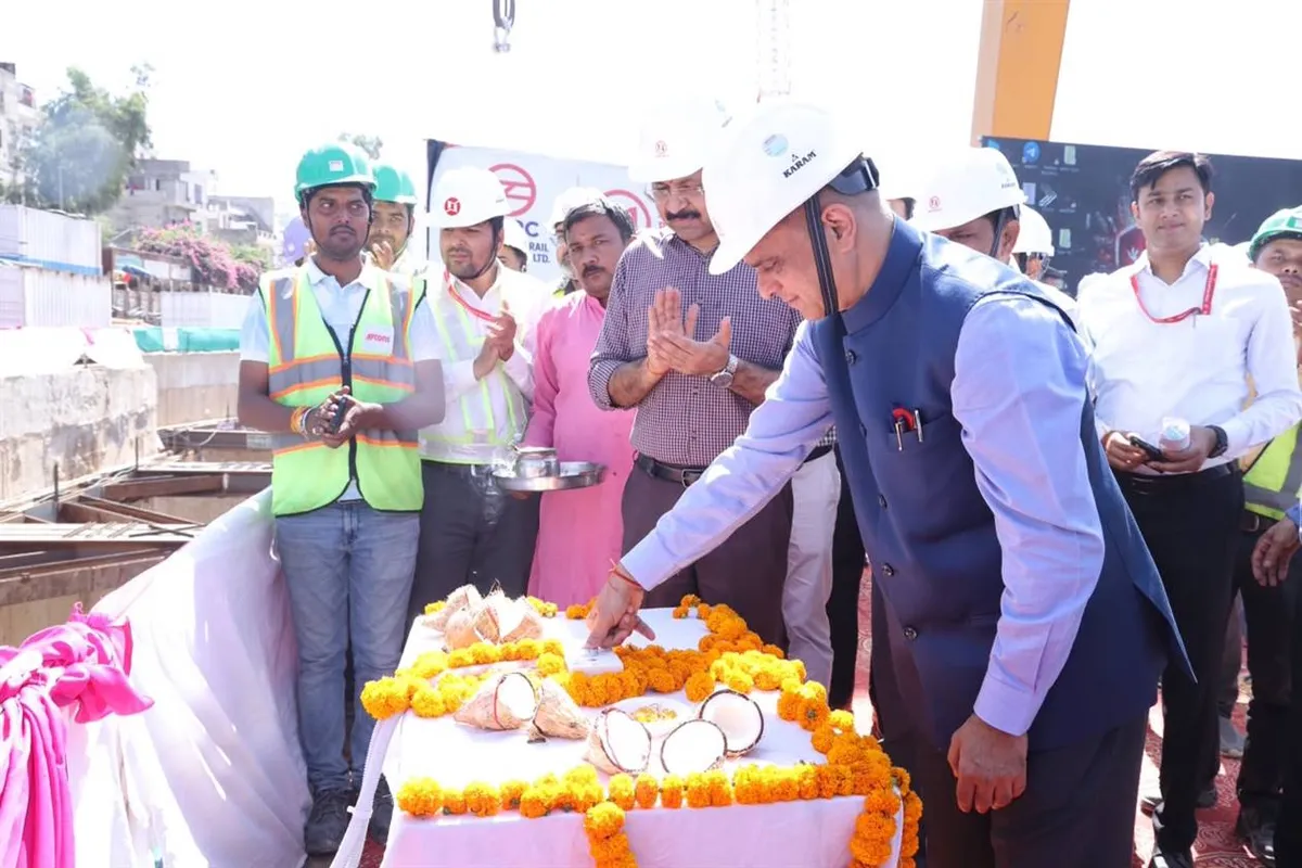 Jaipur Metro Phase 1C: Chief Secretary V Srinivas starts tunnel boring work at Galta Gate, Jaipur.