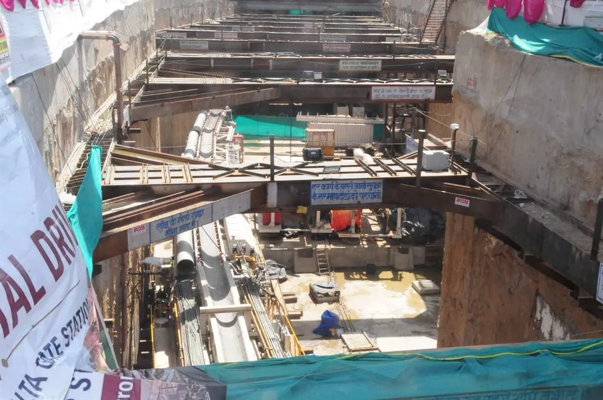 Jaipur Metro Phase 1C: The tunnel launch shaft at Galta Gate for Jaipur Metro Phase 1C.