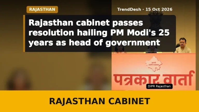 Rajasthan cabinet passes resolution hailing PM Modi’s 25 years as head of government