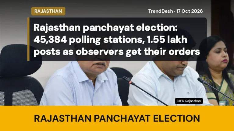 Rajasthan panchayat election: 45,384 polling stations, 1.55 lakh posts as observers get their orders