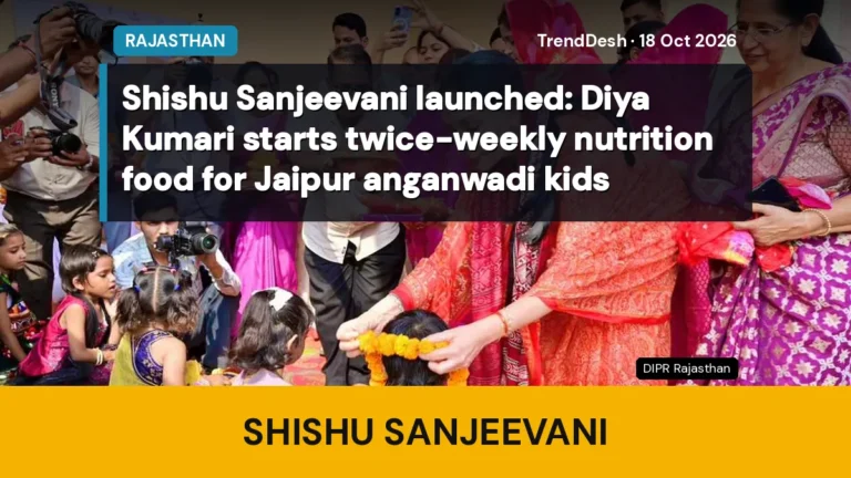 Shishu Sanjeevani launched: Diya Kumari starts twice-weekly nutrition food for Jaipur anganwadi kids