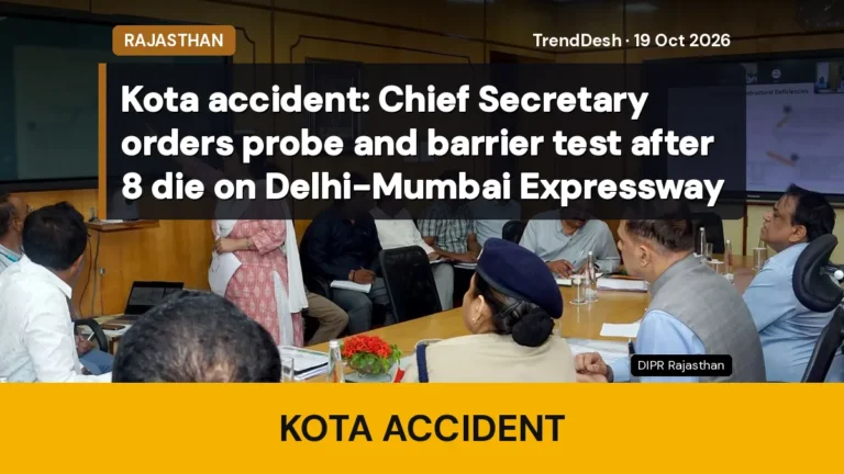 Kota accident: Chief Secretary orders probe and barrier test after 8 die on Delhi-Mumbai Expressway