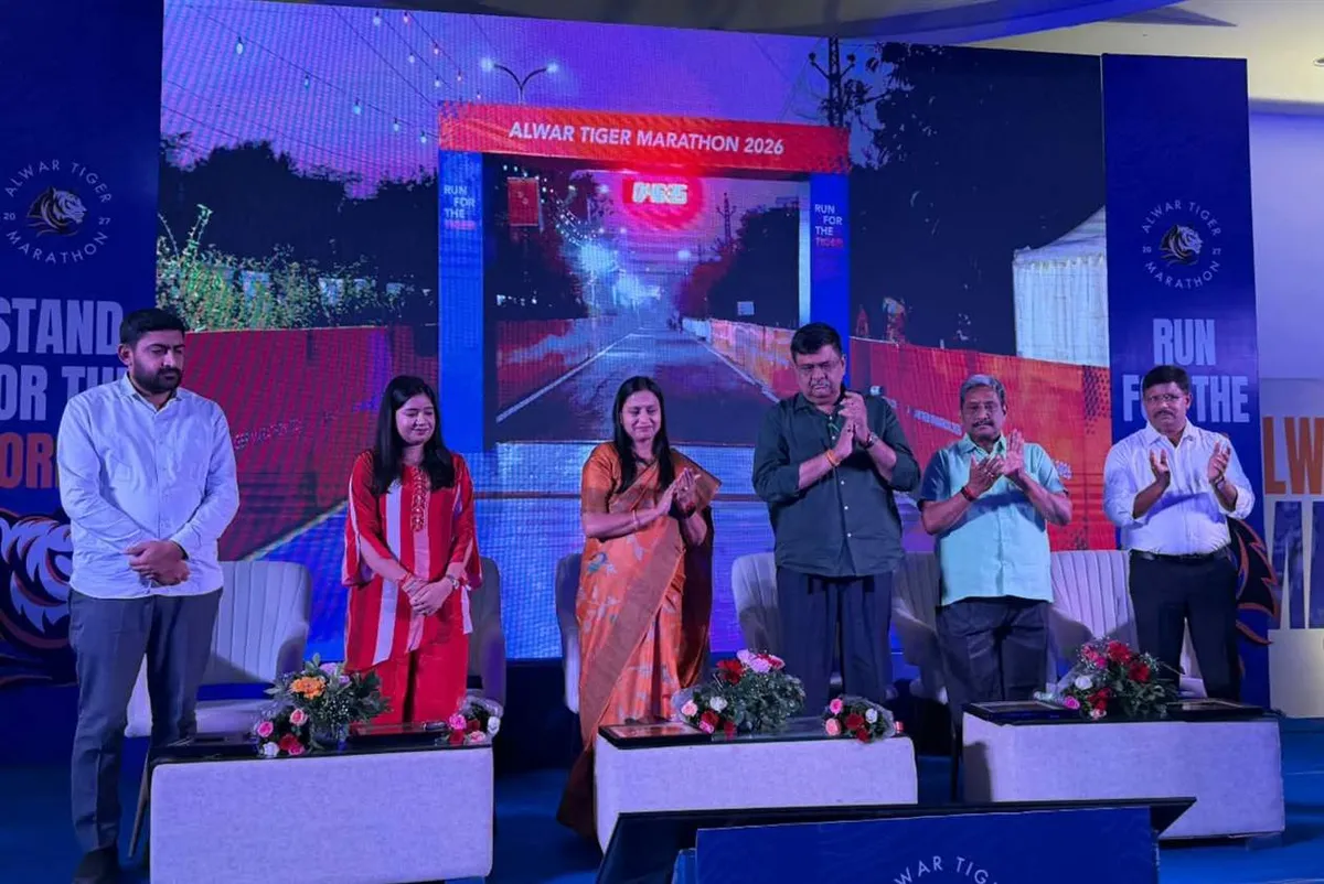 Alwar Tiger Marathon: Officials at the Alwar Tiger Marathon website launch event