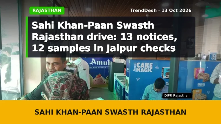 Sahi Khan-Paan Swasth Rajasthan drive: 13 notices, 12 samples in Jaipur checks