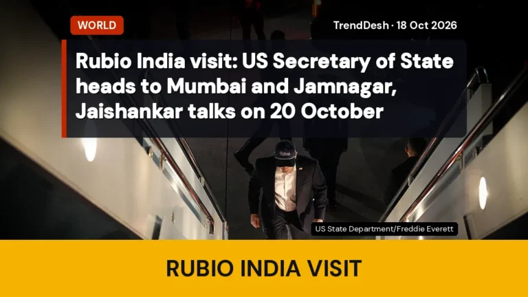 Rubio India visit: US Secretary of State heads to Mumbai and Jamnagar, Jaishankar talks on 20 October