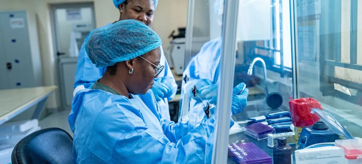 UN pandemic declaration: File photo: a WHO-supported laboratory during an outbreak response in DR Congo