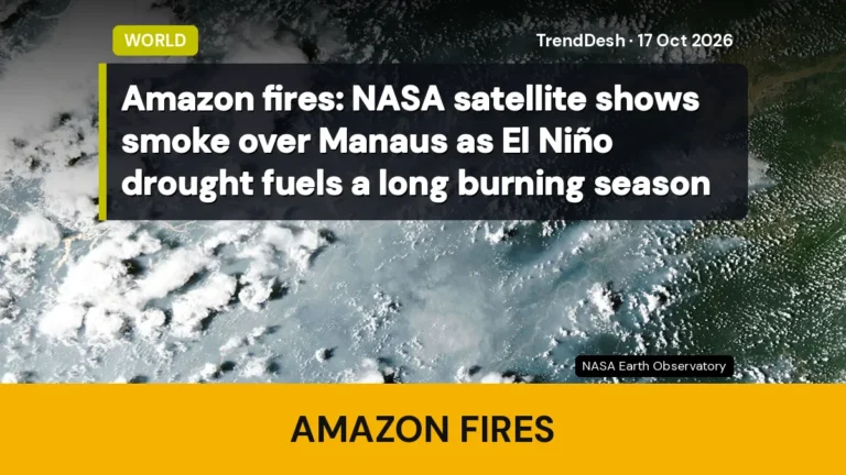 Amazon fires: NASA satellite shows smoke over Manaus as El Niño drought fuels a long burning season