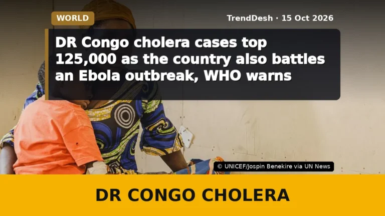 DR Congo cholera cases top 125,000 as the country also battles an Ebola outbreak, WHO warns