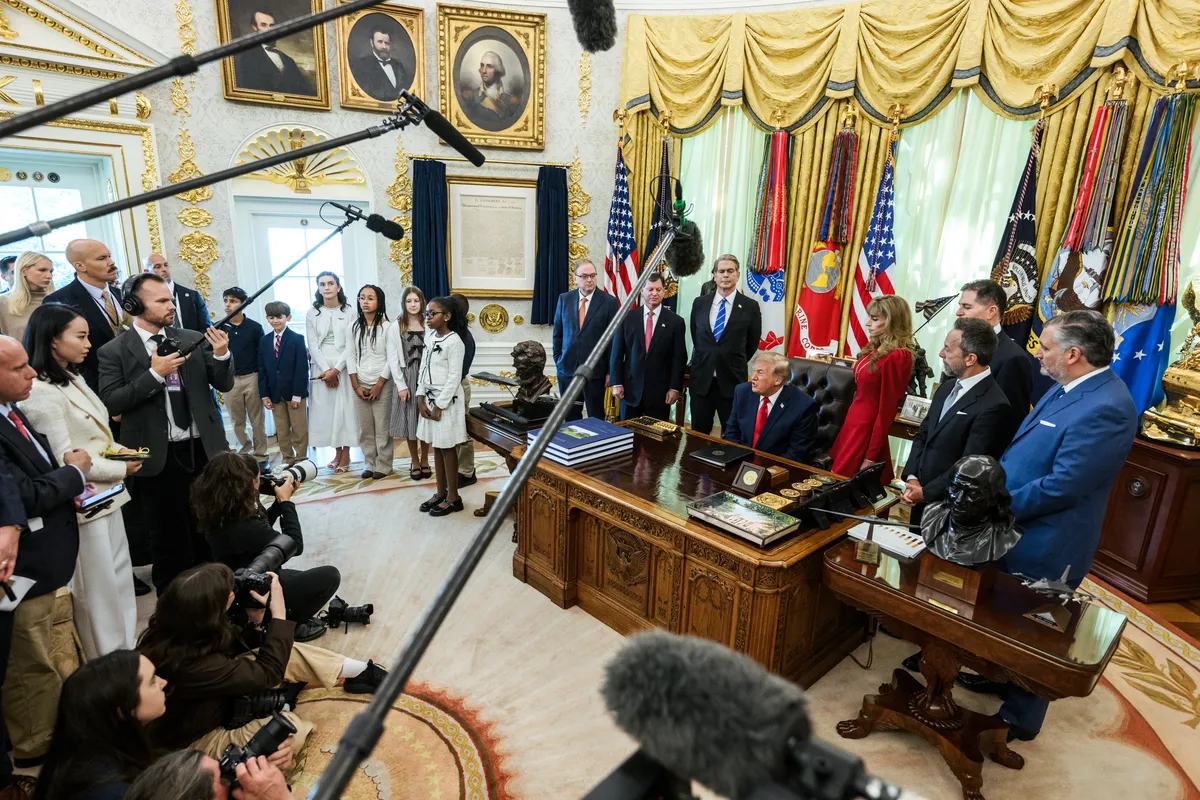 Russia sanctions waiver: File photo: President Donald Trump in the Oval Office on 7 October 2026
