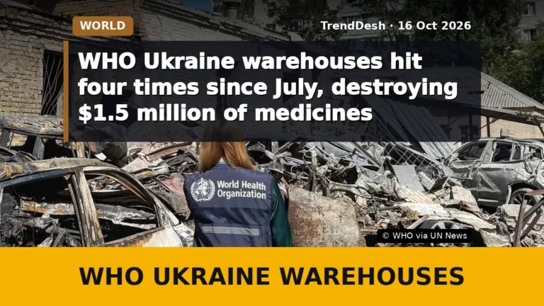 WHO Ukraine warehouses hit four times since July, destroying $1.5 million of medicines