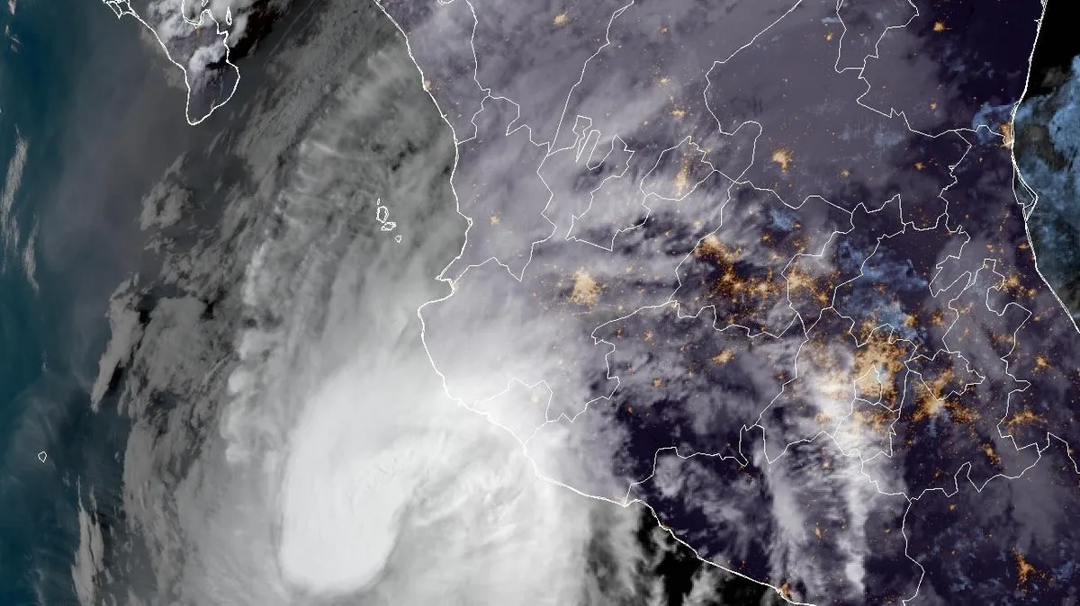 Hurricane Trudy: NOAA GOES-19 satellite view of the storm off Mexico's Pacific coast at 00:00 UTC on 18 October 2026