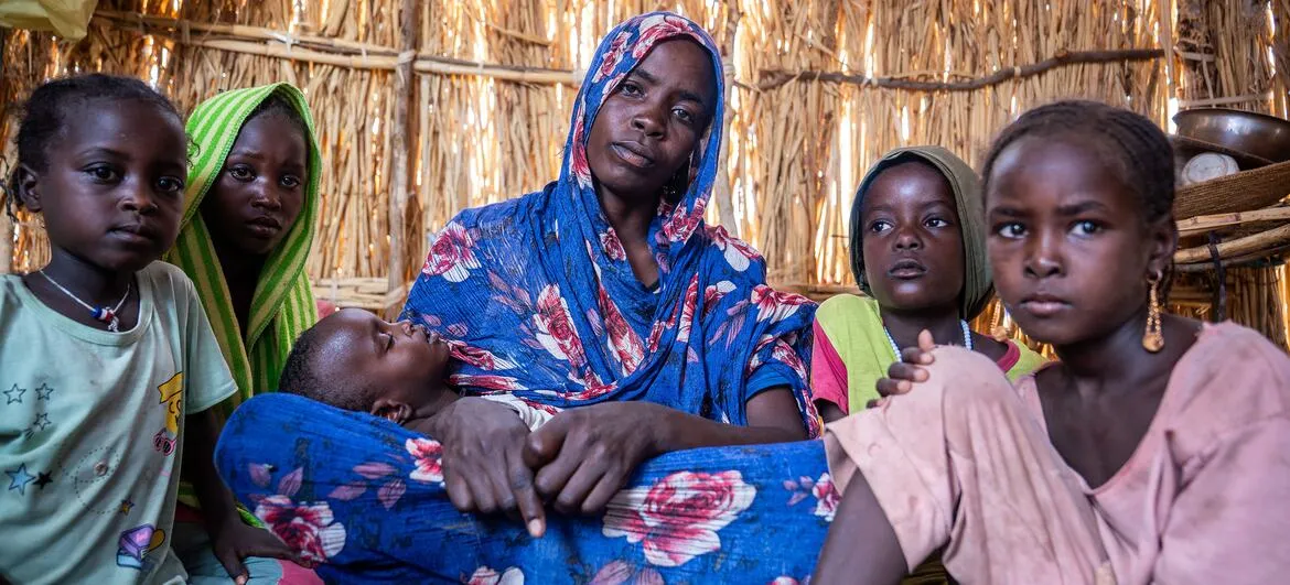 UNHCR funding cuts: File photo: people displaced by the war in Sudan