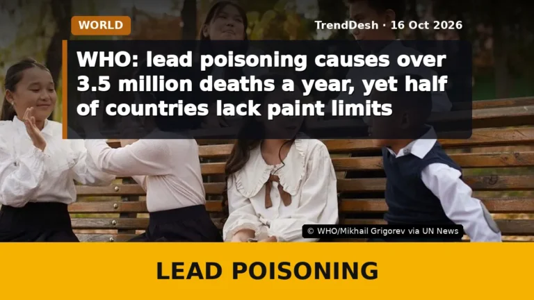 WHO: lead poisoning causes over 3.5 million deaths a year, yet half of countries lack paint limits