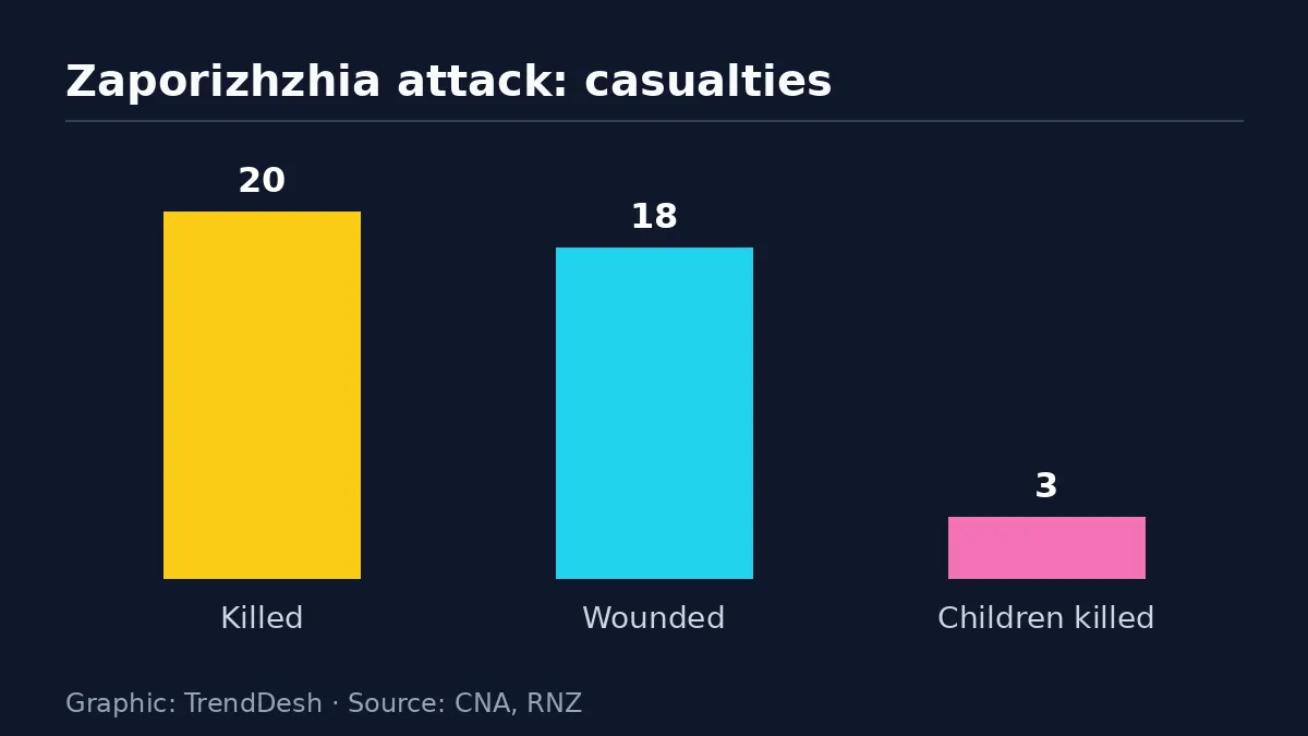 Zaporizhzhia attack: data graphic of key reported figures