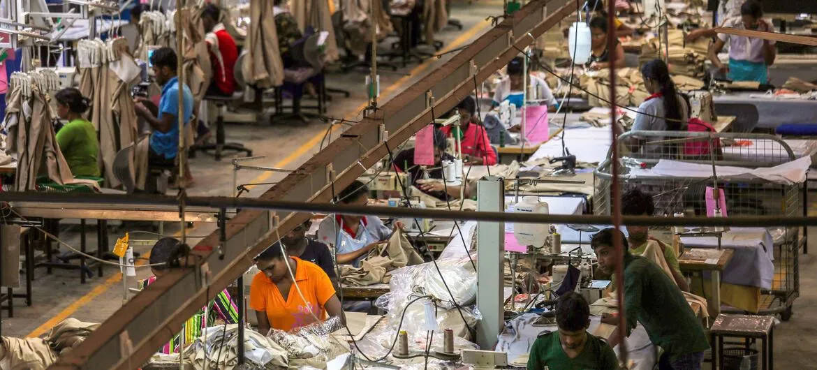 global trade record: A garment factory in Colombo, Sri Lanka (file photo).